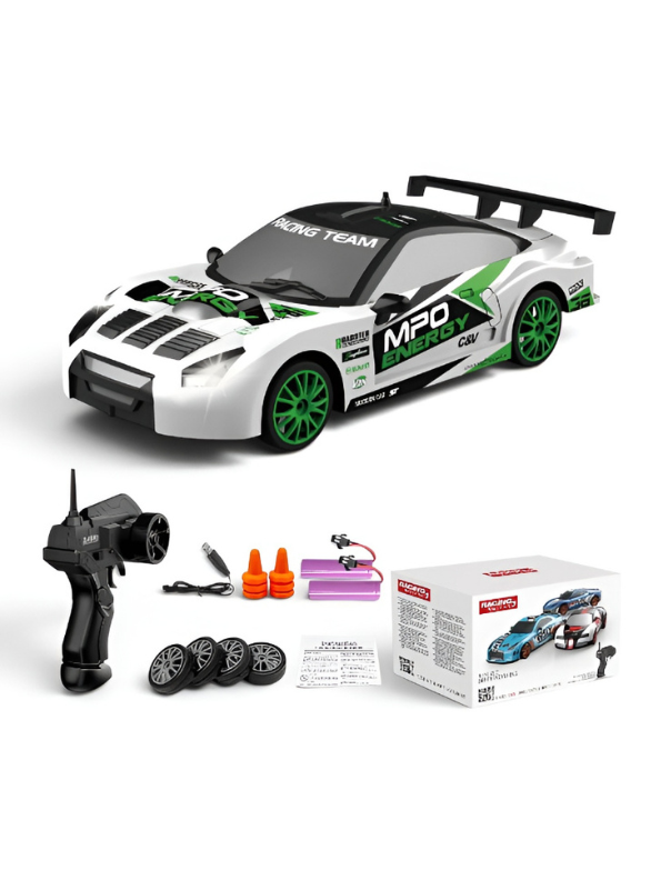 High-Speed 4WD RC Drifting Car, 1:24 Scale Remote Control Race Car with Powerful Motor, Crash Resistant Design & Interchangeable Tires TV6390