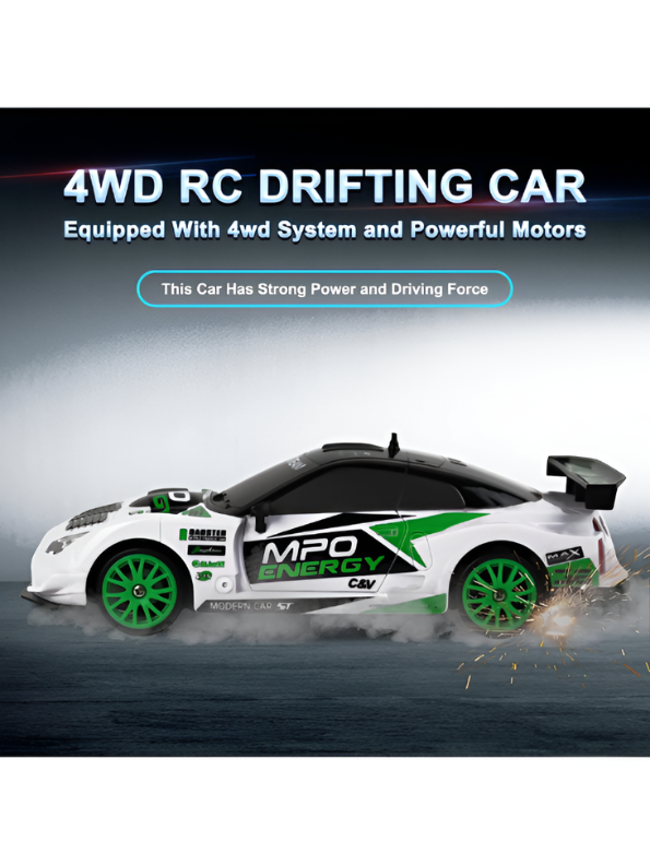 High-Speed 4WD RC Drifting Car, 1:24 Scale Remote Control Race Car with Powerful Motor, Crash Resistant Design & Interchangeable Tires TV6390