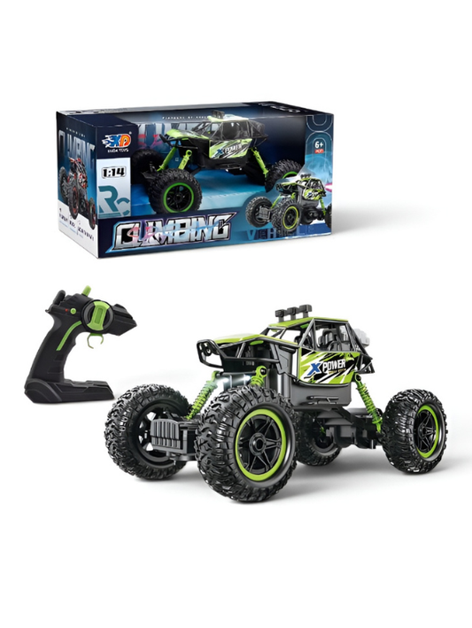 High-Speed 4WD RC Monster Truck with Smoke Spray Effect and LED Lights – Green 1:14 Scale Off-Road Toy Car for Kids TV1052