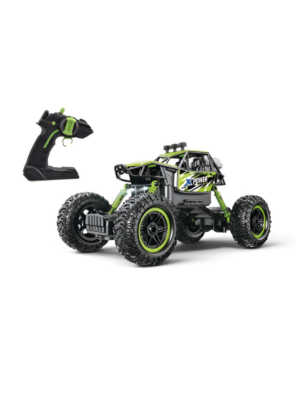 High-Speed 4WD RC Monster Truck with Smoke Spray Effect and LED Lights – Green 1:14 Scale Off-Road Toy Car for Kids TV1052