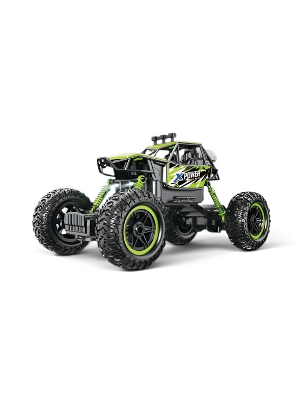 High-Speed 4WD RC Monster Truck with Smoke Spray Effect and LED Lights – Green 1:14 Scale Off-Road Toy Car for Kids TV1052