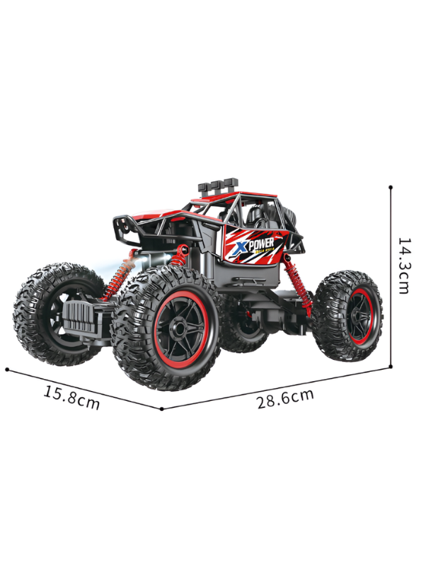 High-Speed 4WD RC Monster Truck with Smoke Spray Effect and LED Lights – Red 1:14 Scale Off-Road Toy Car for Kids TV1052