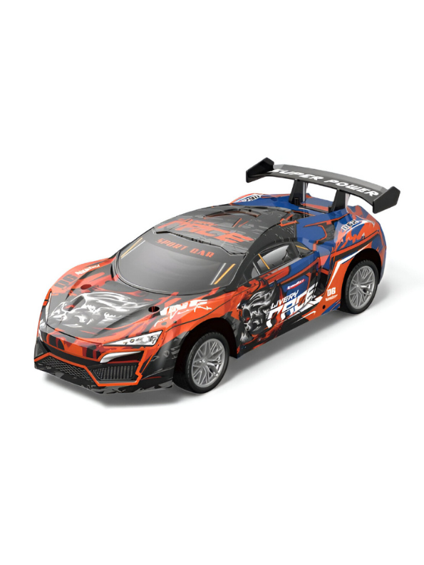 High-Speed Race Car - 2WD Remote Control Race Car with LED Lights 1:16 Scale Orange LMI15839.