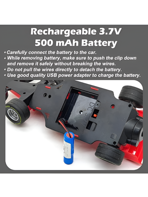 High-Speed Remote Control F1 Racing Car with Mist Spray, 360° Front Wheels Rechargeable RC Car TV6621.