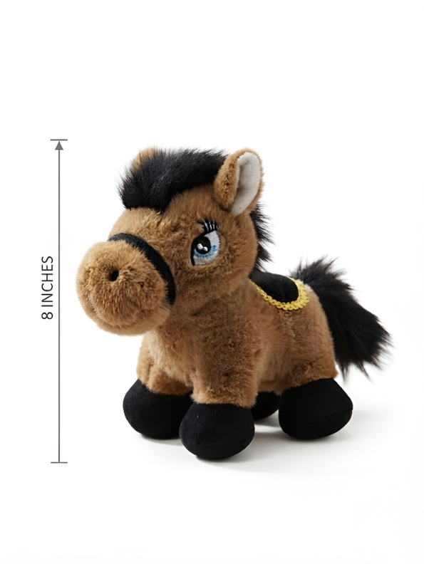 Horse Plush Toy – 8-Inch Stuffed Brown Pony Animal Figure for Kids ST16298