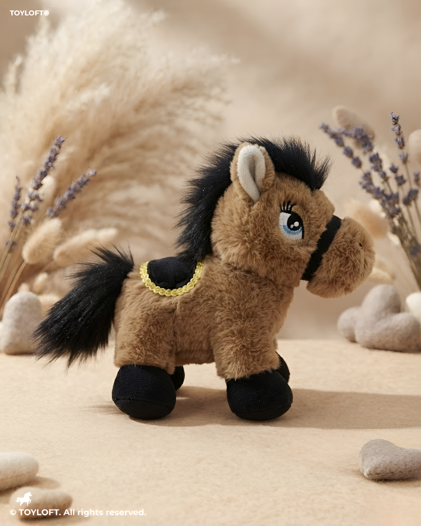 Horse Plush Toy – 8-Inch Stuffed Brown Pony Animal Figure for Kids ST16298