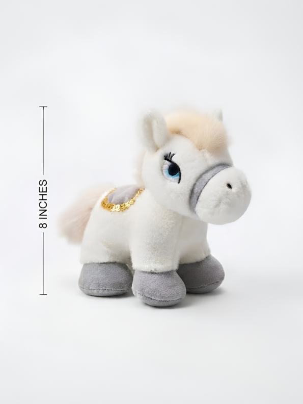 Horse Plush Toy – 8-Inch Stuffed White Pony Animal Figure for Kids ST16298