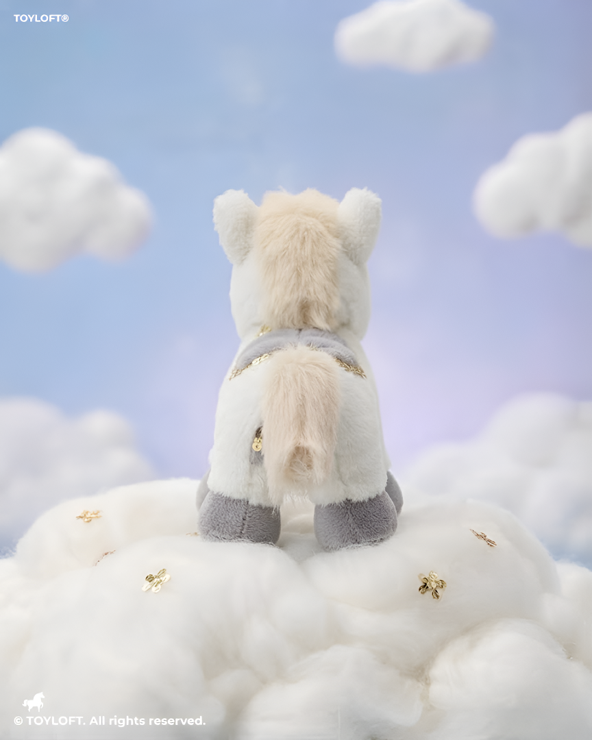 Horse Plush Toy – 8-Inch Stuffed White Pony Animal Figure for Kids ST16298