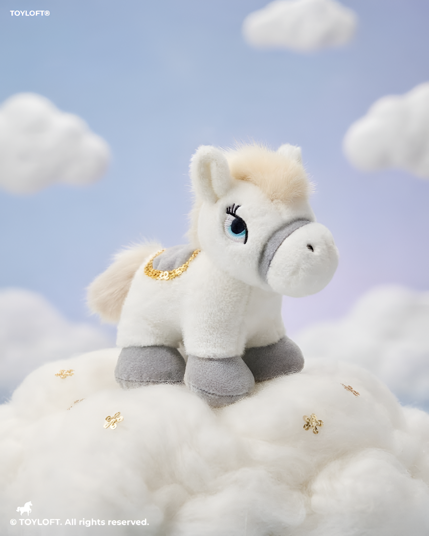 Horse Plush Toy – 8-Inch Stuffed White Pony Animal Figure for Kids ST16298