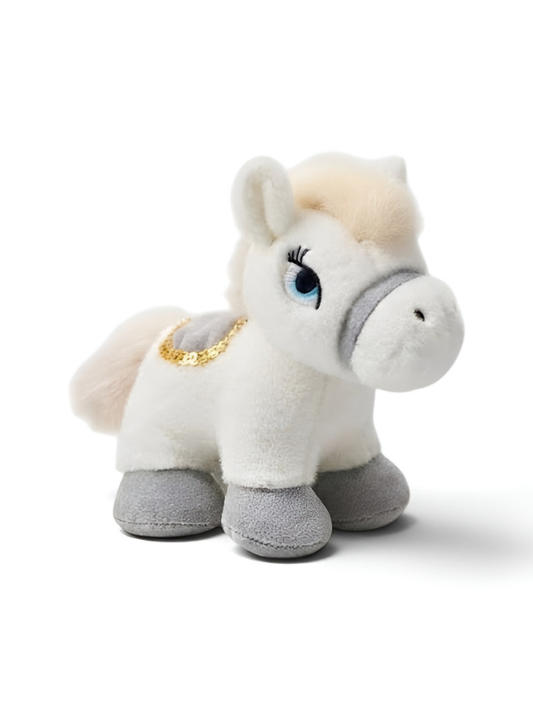 Horse Plush Toy – 8-Inch Stuffed White Pony Animal Figure for Kids ST16298