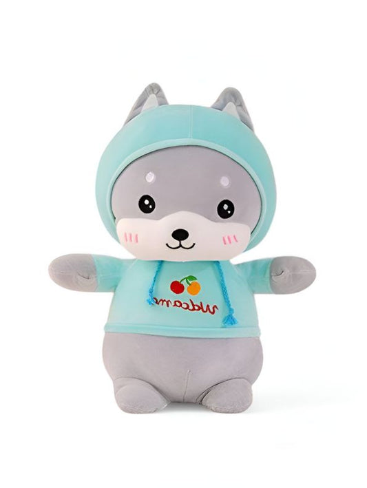 Green - Husky Plush Soft Toy – Cute Stuffed Dog Doll for Babies & Kids | Soft & Cuddly Toy for Boys & Girls 8 inch - MS9587.