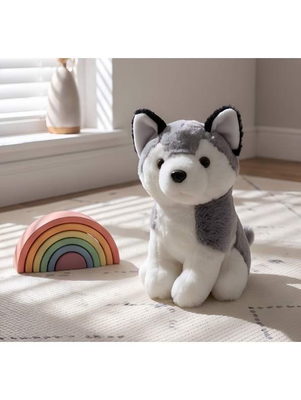 Husky Plush Toy – 8-Inch Cute Siberian Husky Stuffed Animal Puppy, Soft Dog Plushie for Kids ST11089