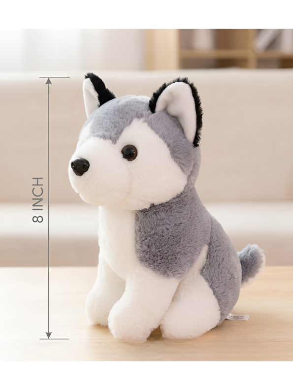 Husky Plush Toy – 8-Inch Cute Siberian Husky Stuffed Animal Puppy, Soft Dog Plushie for Kids ST11089