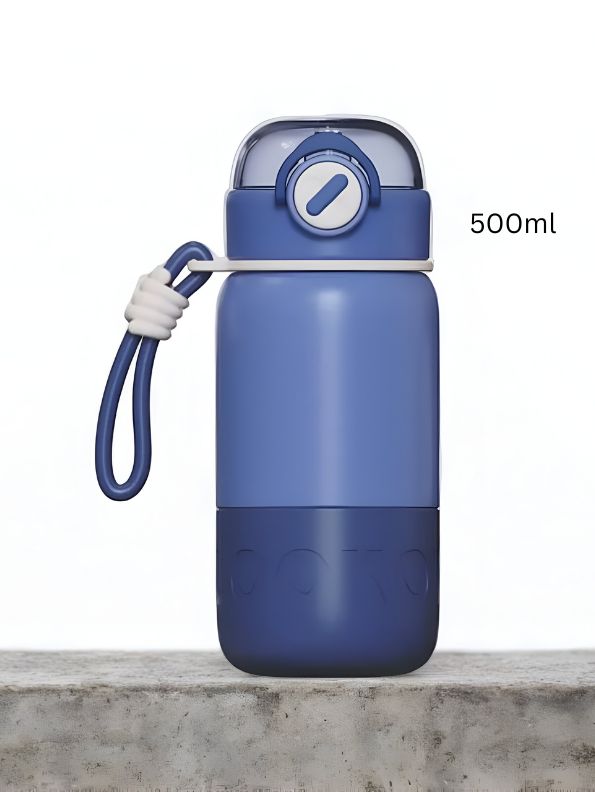 HydraNova – 500ml Push Button Water Bottle | Stainless Steel, Leak-Proof & Thermally Insulated NOV5233.