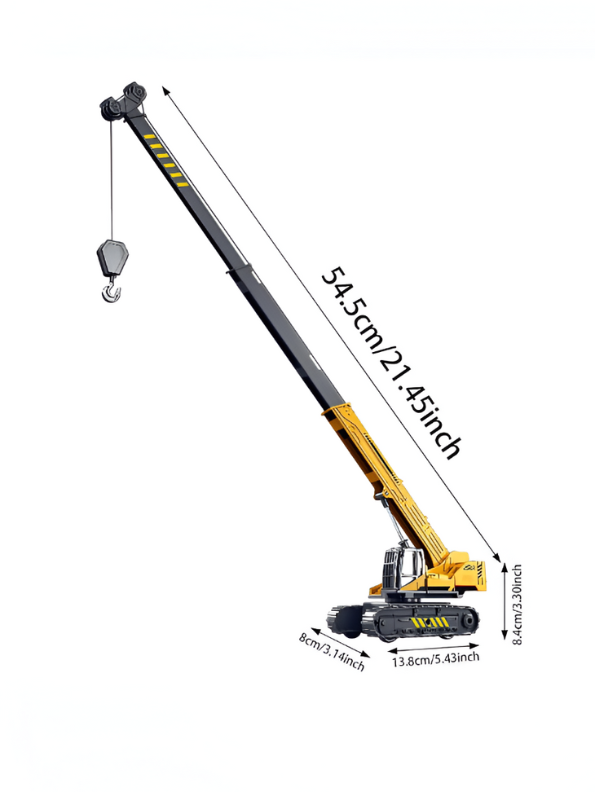 Hydraulic Crawler Crane Toy for Kids | 21.45-Inch Extendable Boom, Construction Vehicle NX15465.