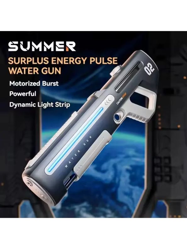 Blue - HydroBlaze X1000 - High-Pressure Electric Water Gun – Powerful Automatic Water Blaster with LED Lights for Adults, Perfect for Outdoor and Pool Fun