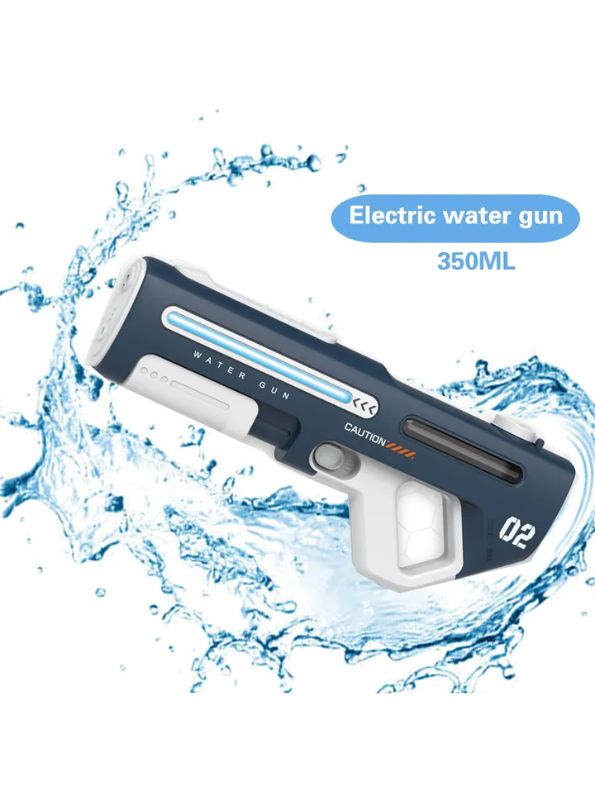 Blue - HydroBlaze X1000 - High-Pressure Electric Water Gun – Powerful Automatic Water Blaster with LED Lights for Adults, Perfect for Outdoor and Pool Fun