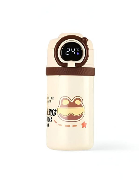 Brown - HydroMate Stainless Steel Water Bottle 550ml – Smart Temperature Display, Push Sipper Lid, Leakproof & Travel-Friendly NOV7252.