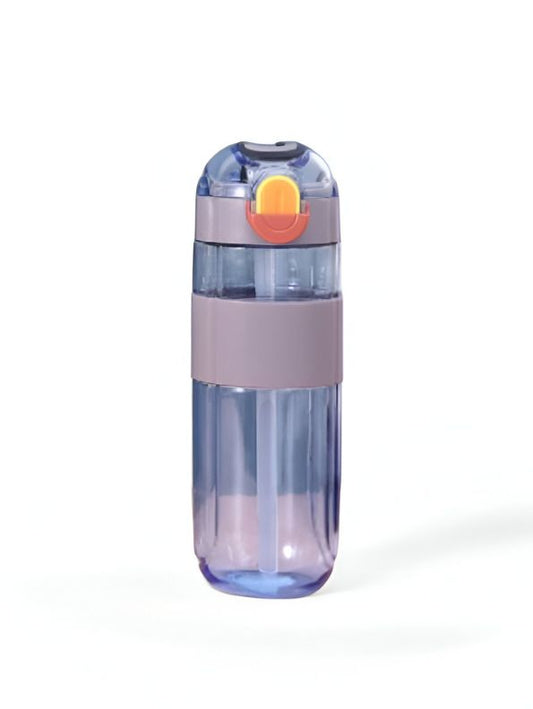 Blue - HydroMate – 580ml Plastic Water Bottle with Push-Button Sipper and Straw NOV5267.