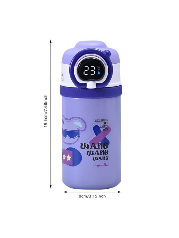 HydroMate Stainless Steel Water Bottle 550ml – Smart Temperature Display, Push Sipper Lid, Leakproof & Travel-Friendly NOV7252.