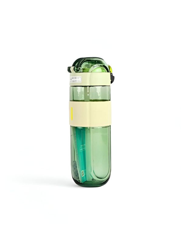 HydroMate – 580ml Plastic Water Bottle with Push-Button Sipper and Straw NOV5267.