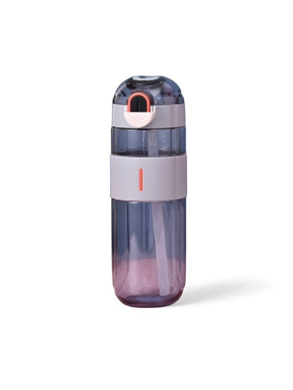 HydroMate – 580ml Plastic Water Bottle with Push-Button Sipper and Straw NOV5267.