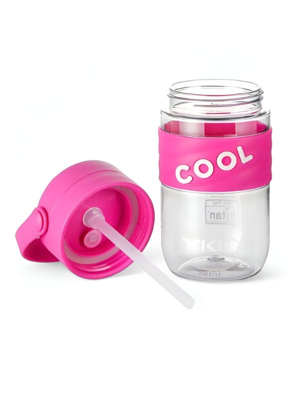 Pink - HydroSip Junior – 550ml Kids Water Bottle with Straw & Handle | Leak-Proof, BPA-Free Tritan Sports Bottle for School, Travel & Outdoors NOV3305.