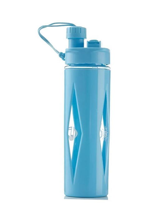 Blue - HydroSip KidsPro – Plastic Water Bottle with Straw and Carry String for School Children & Sports Enthusiasts NOV626.