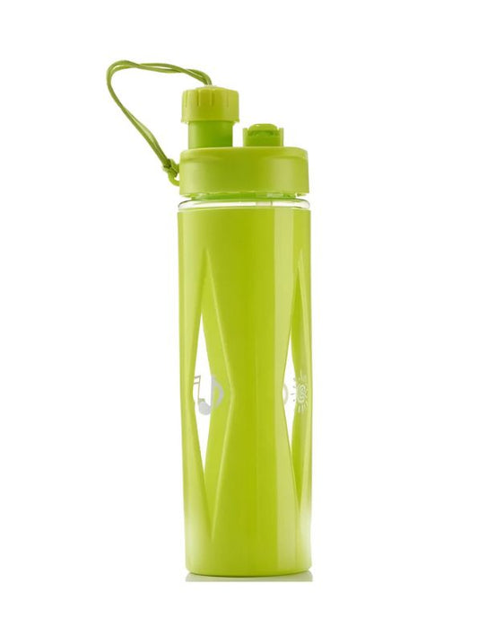 Green - HydroSip KidsPro – Plastic Water Bottle with Straw and Carry String for School Children & Sports Enthusiasts NOV626.