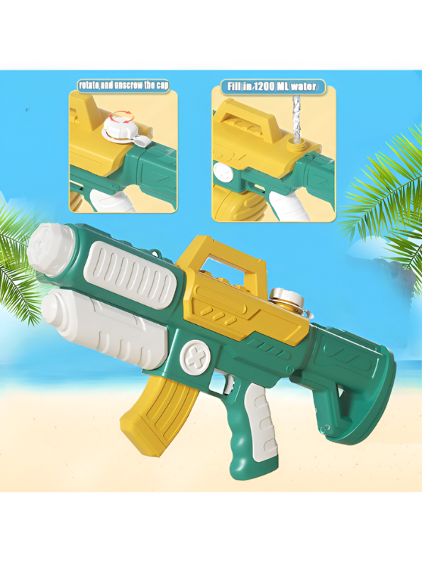HydroTank – 1200ml High-Capacity Backpack Water Blaster | Adjustable Straps Summer Outdoor Pichkari Toy Green LMI11797.