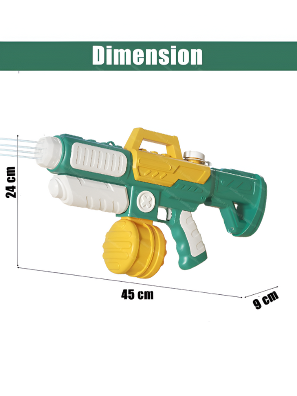 HydroTank – 1200ml High-Capacity Backpack Water Blaster | Adjustable Straps Summer Outdoor Pichkari Toy Green LMI11797.