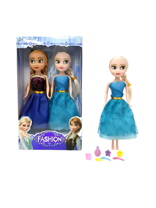 Ice Princess 2-Pack Sister Dolls with Accessories – Blue & Purple Sparkle Gowns, Fashion Doll Gift Set LMI13334.