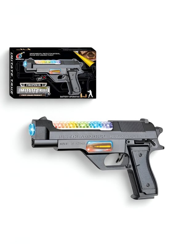 Imitate True Firepower – Battery Operated Machine Gun Toy for Kids | Flashing Lights & Realistic Sound | Colorful Army Design LMI14751.