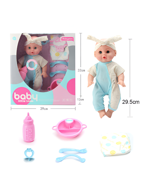 Interactive Baby Doll Set with Feeding Accessories – Little Loves MD403