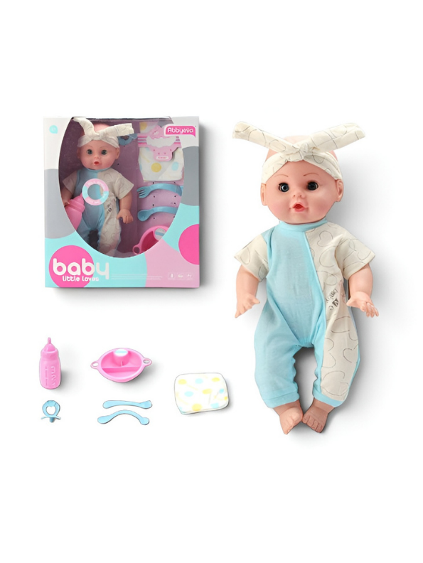 Interactive Baby Doll Set with Feeding Accessories – Little Loves MD403