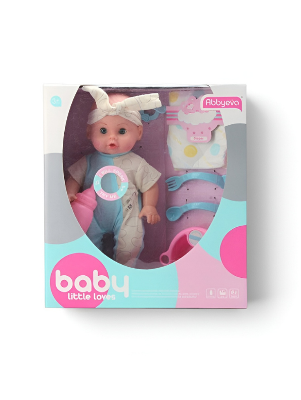 Interactive Baby Doll Set with Feeding Accessories – Little Loves MD403