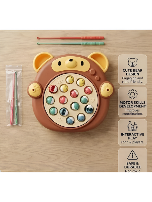 Interactive Bear Rotating Fishing Board Game – Motor Skills Toy for Ages 3+LMI14676