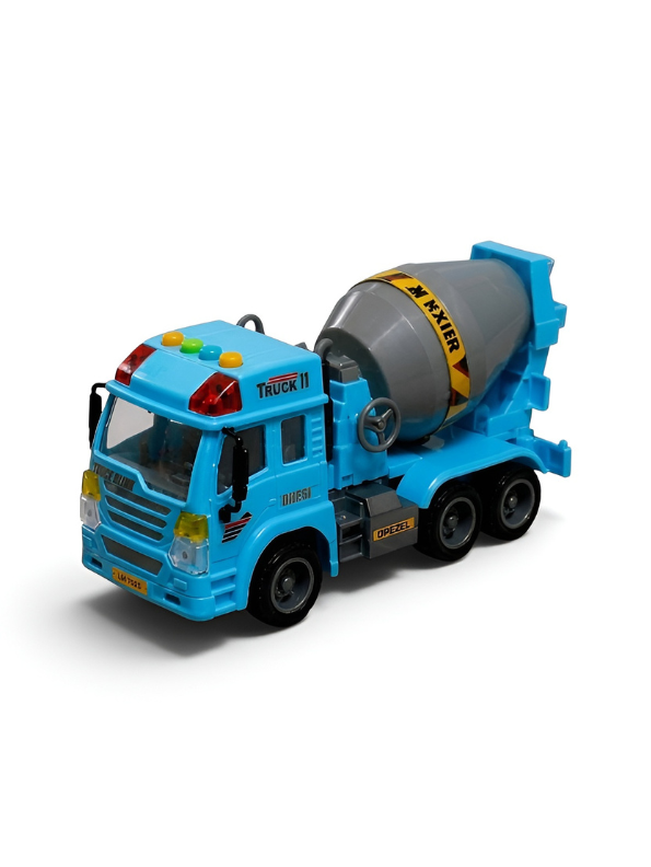 Interactive Blue Toy Cement Mixer Truck for Toddlers with Lights & Sound LMI16920