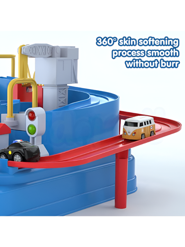 Interactive Car Adventure Rescue Race Track Toy Set | 6-Button Mechanical Educational Puzzle Game for Kids TV5600.