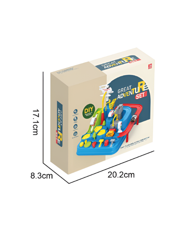Interactive Car Adventure Track Toy Set with Magnetic Helicopter & Mini Rescue Vehicles MD405.