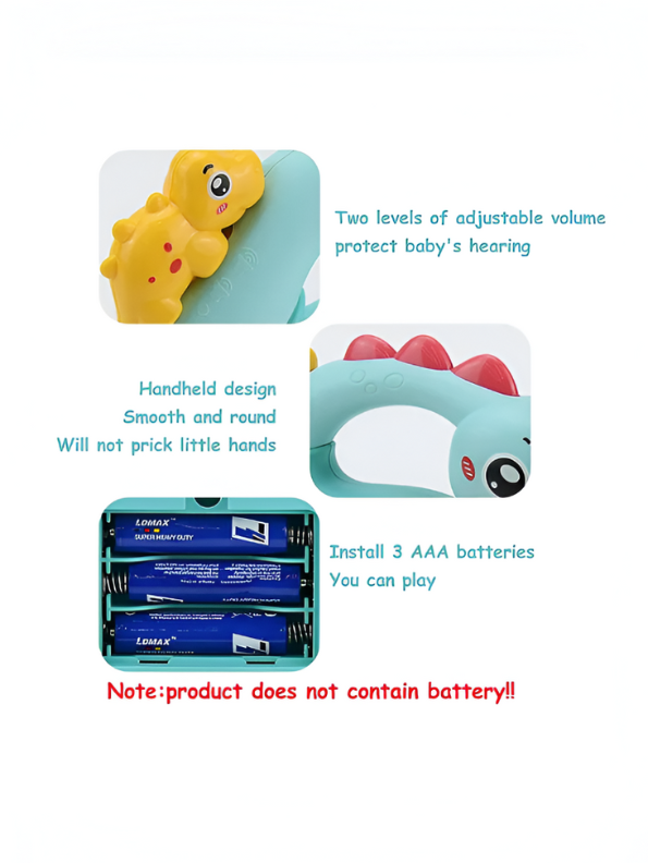 Interactive Dinosaur Piano Toy for Toddlers, Musical Electronic Organ with Animal Sounds, 8 Numbered Keys & 3 Play Modes NX13788.