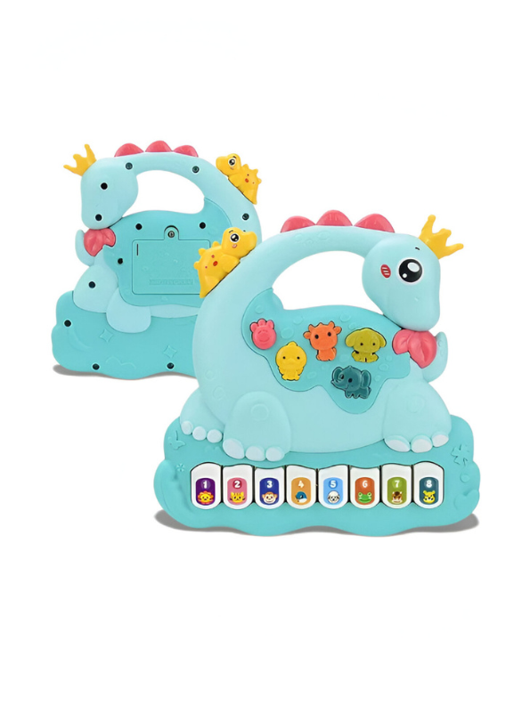 Interactive Dinosaur Piano Toy for Toddlers, Musical Electronic Organ with Animal Sounds, 8 Numbered Keys & 3 Play Modes NX13788.