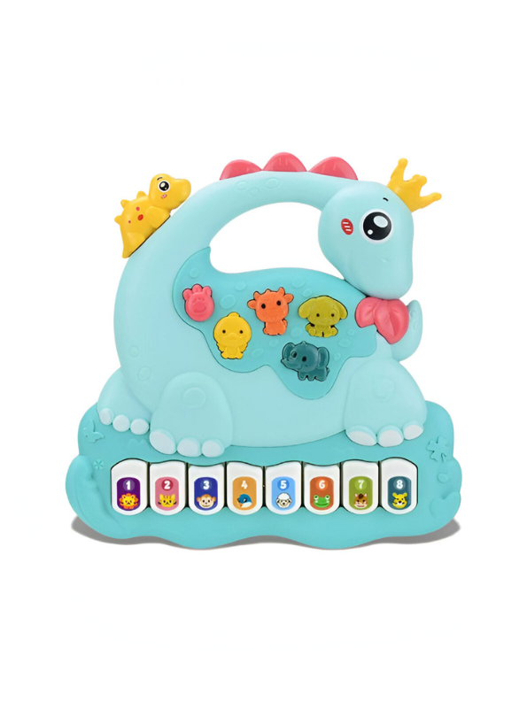 Interactive Dinosaur Piano Toy for Toddlers, Musical Electronic Organ with Animal Sounds, 8 Numbered Keys & 3 Play Modes NX13788.