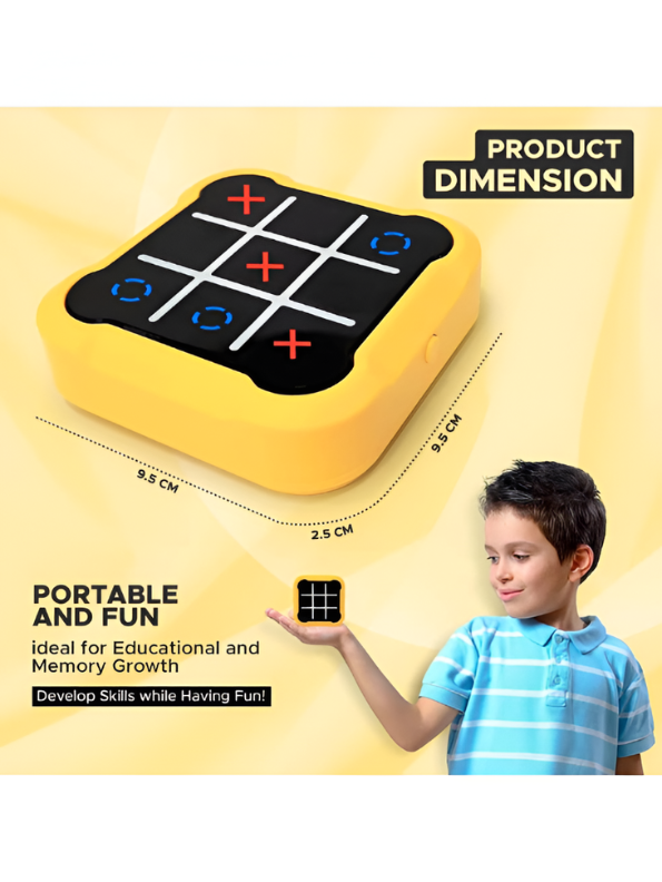 Interactive Electronic Tic-Tac-Toe Game with Touch Screen  2-Player Handheld Brain Teaser Puzzle & Memory Training Toy  Portable Travel Game for Kids TV5893