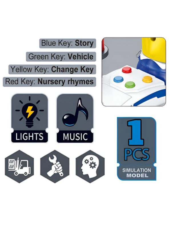 Interactive Friction-Powered Police Motorcycle Toy and Movable Rider LMI15708