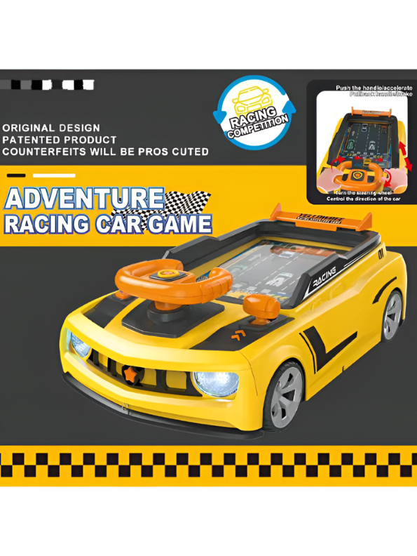 Interactive Kids Driving Simulator Toy Car – Adventure Racing Game with Steering Wheel, Lights & Sounds, Inertial Pull-Back Toy Car for Toddlers TV1436