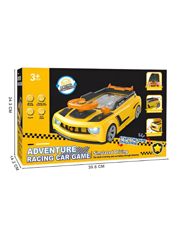 Interactive Kids Driving Simulator Toy Car – Adventure Racing Game with Steering Wheel, Lights & Sounds, Inertial Pull-Back Toy Car for Toddlers TV1436