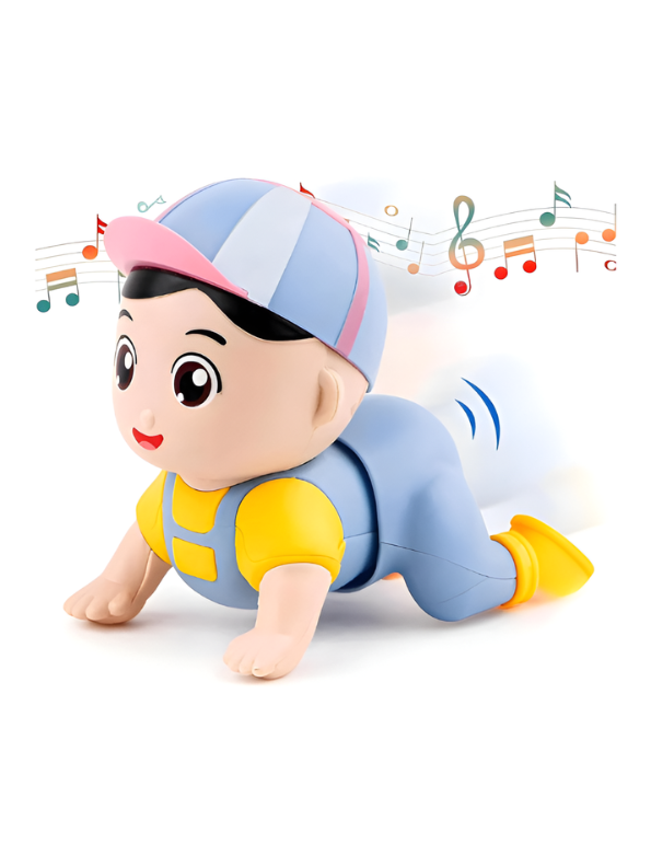 Interactive Musical Crawling Baby Toy - Blue Electronic Walking & Wiggling Development Toy for Toddlers TV3735.