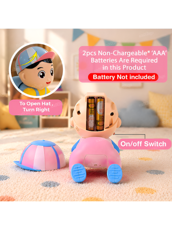 Interactive Musical Crawling Baby Toy - Pink Electronic Walking & Wiggling Development Toy for Toddlers TV3735.
