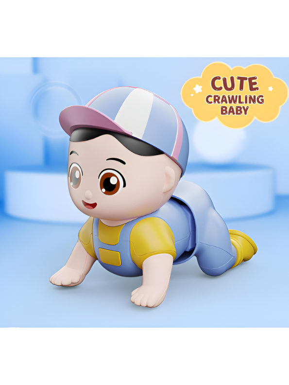Interactive Musical Crawling Baby Toy - Blue Electronic Walking & Wiggling Development Toy for Toddlers TV3735.